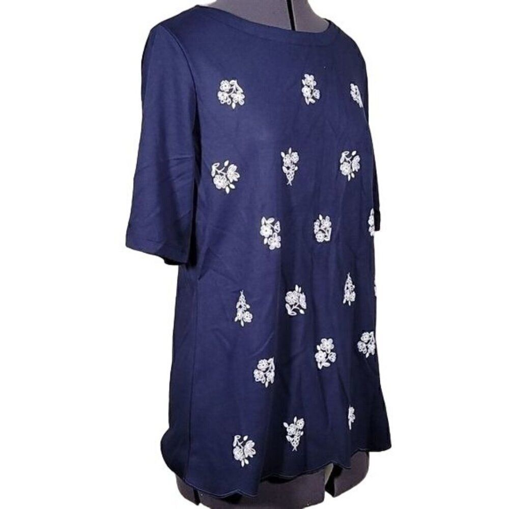 Karen Scott Printed Scalloped Cotton Top Sz M - Picture 2 of 11